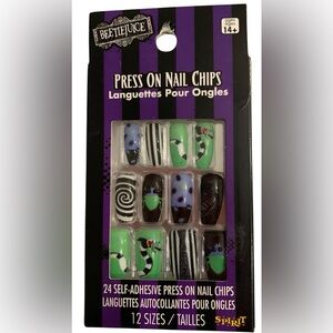 Spirit Beetlejuice Press-On Nails - Green, Black, Purple